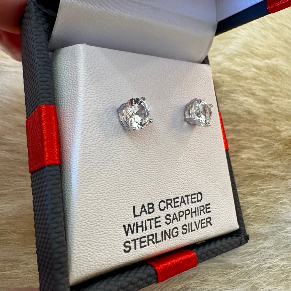 NWT YES PLEASE! diamond alt sterling silver stud earrings - Picture 6 of 9